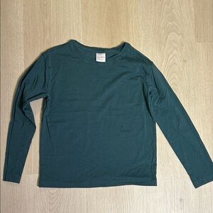 Hanna Andersson Forest Green Long Sleeve Tee Kids size 8